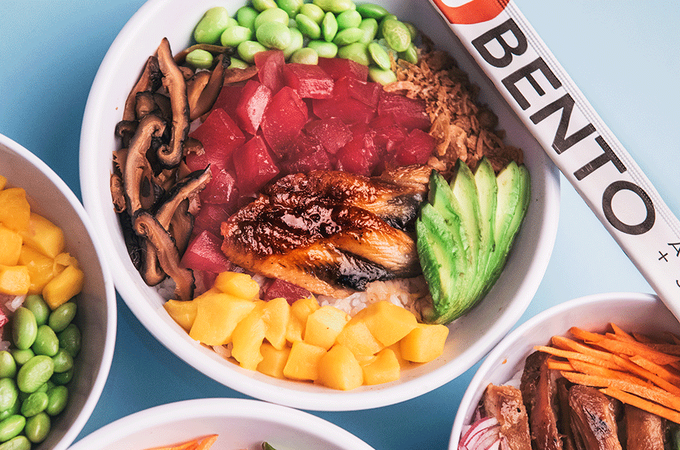 poke bowl, bento cafe, sushi